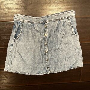 Skies Are Blue Light Denim Skater Skirt